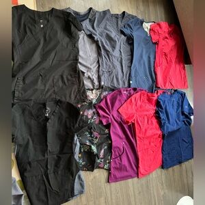 LOT of 10 women’s scrub shirts